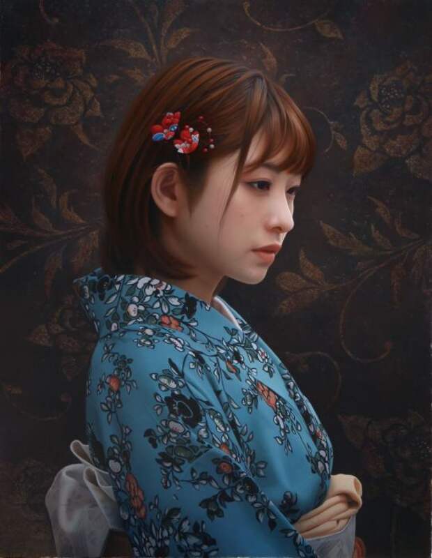 Девушка в кимоно. Автор: Yasutomo Oka.