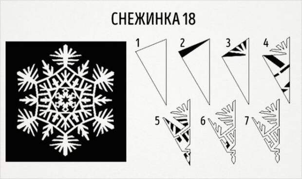 20 схем для вырезания снежинок из бумаги новый год, своими руками, снежинки