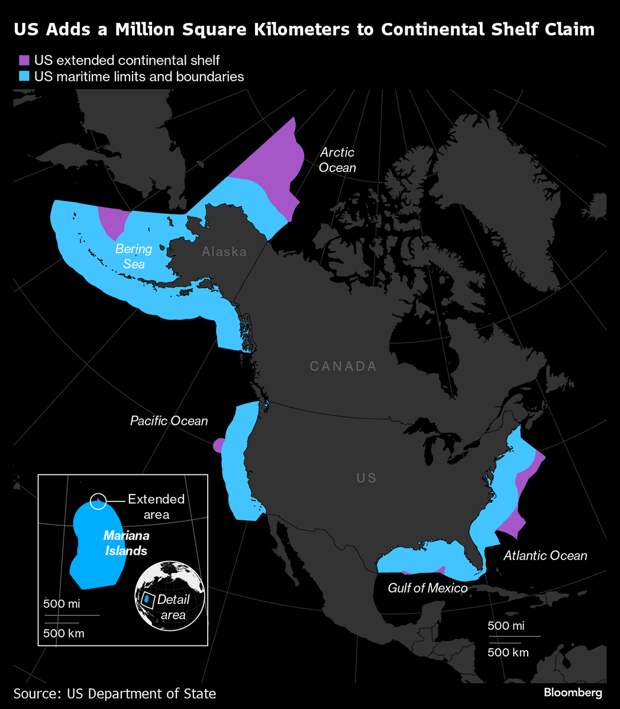 Недавно Соединенные Штаты Америки заявили о своем намерении расширить континентальный шельф в Арктике и Беринговом море.-4