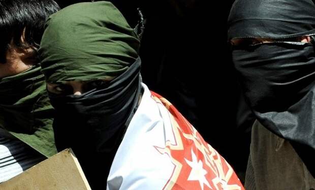 Georgian opposition activists armed with