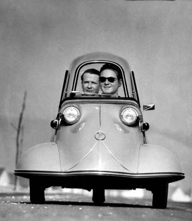 1954 год. После войны Мессершмидт вместо истребителей выпускал вот такие трёхколёсные автомобили история, события, фото