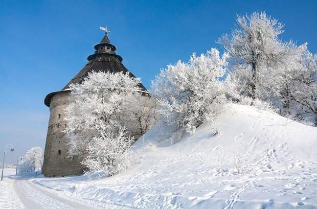 Псковский кремль зима, красота, природа, россия, фото