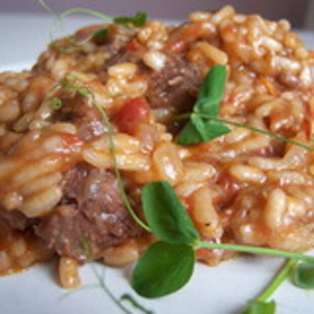 Ризотто с тушеным мясом