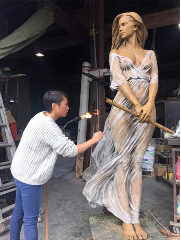Невероятно реалистичная скульптура скульптура, красивая девушка, мастерство, длиннопост, luo li rong