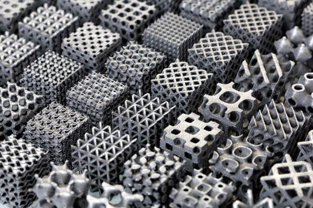 Алюминиевые структуры, изготовленные с помощью трехмерной печати, известной как селективное лазерное плавление