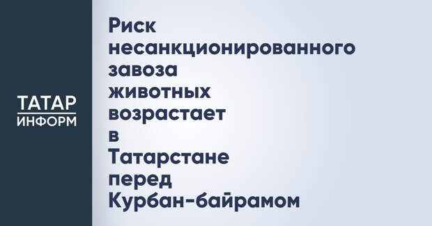 Риск несанкционированного завоза животных возрастает в Татарстане перед Курбан-байрамом