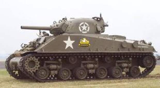Американский танк  «Шерман» M4A4(105) HVSS периода Второй мировой войны