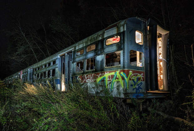 Abandoned Trolley Graveyard Abandoned Trolley Graveyard