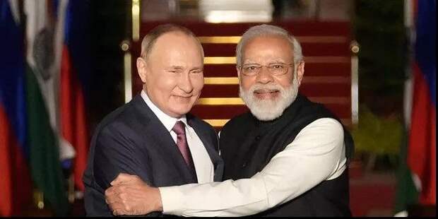 Президент России В. Путин и премьер-министр Индии Н. Моди
