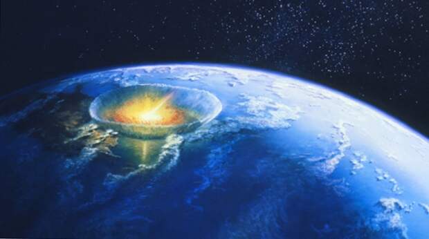 Artist's impression of an asteroid colliding with Earth
