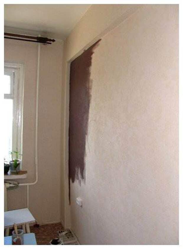 Роспись стены с нишей на кухне самостоятельно