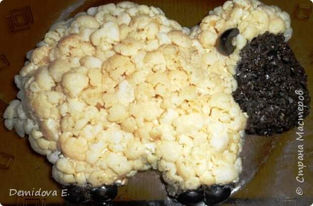 Кулинария Мастер-класс Новый год Рецепт кулинарный Салат Овечка к Новому году 2015 год Продукты пищевые фото 13