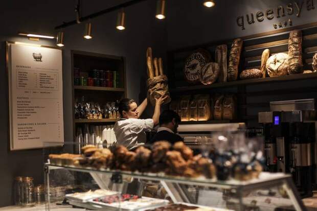 The interior of the Queensyard coffee shop.