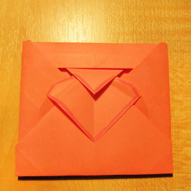Сделать конверт из квадратного листа без клея11