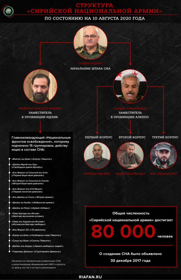 Структура «Сирийской национальной армии»