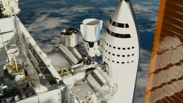 SpaceX BFR spaceship docked to International Space Station by brickmack