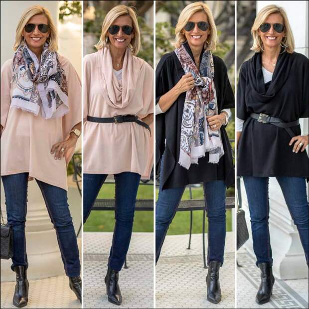 New Cowl neck Ponchos for women in Black and Blush are perfect for fall style