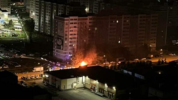 Пожар на ул. Сергея Ускова / Фото очевидца amic.ru