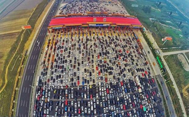 Гигантская автомобильная пробка в Китае-6