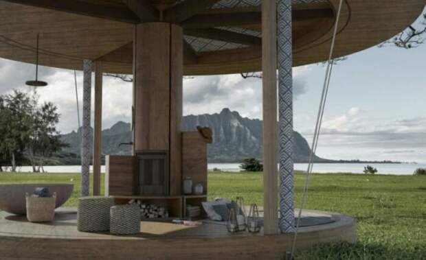 Так выглядит домик с открытыми стенами и скрытыми перегородками (концепт Casa Ojala'). | Фото: newatlas.com.