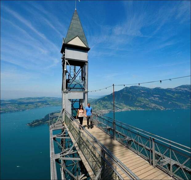 Самый высокий наружный лифт в Европе - Hammetschwand лифт, европа