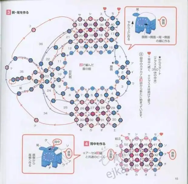 Слон из бисера схема