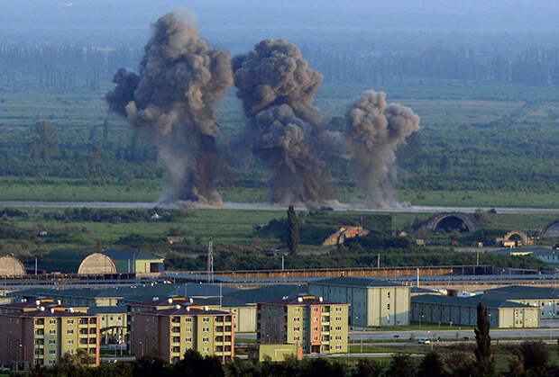 Удар российской авиации по грузинской военной базе. Август 2008 года