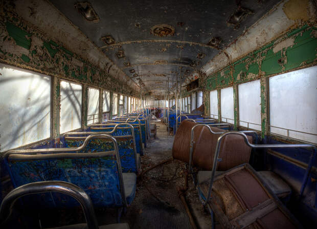 Abandoned Trolley Graveyard Abandoned Trolley Graveyard