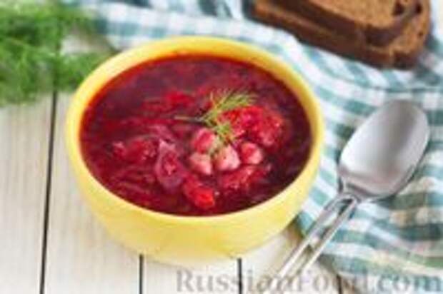 Фото к рецепту: Борщ с краснокочанной капустой и нутом
