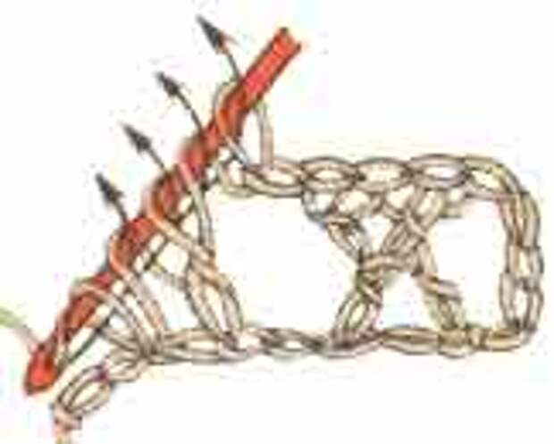 Вязание крючком. Скрещенный столбик с накидом.