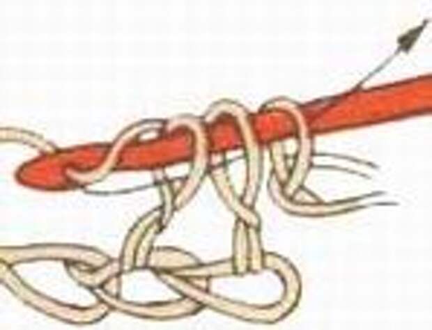 Вязание крючком. Двойной сокращенный столбик с накидом.