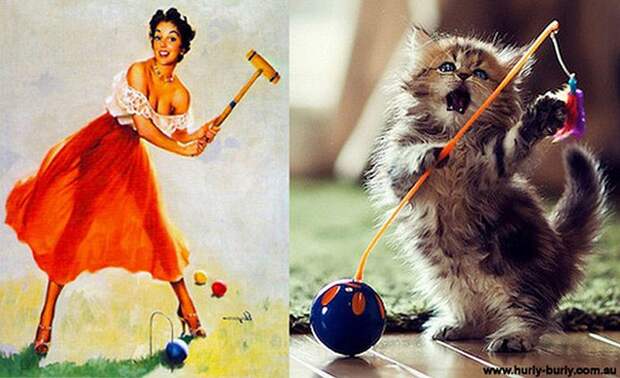 pinupcats21 Кошки и девушки в стиле пинап