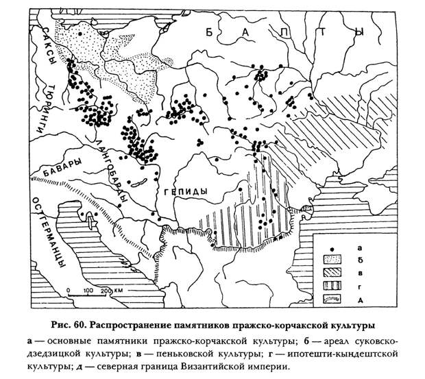 Карта распространения славян