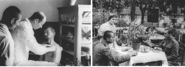 Пленные румыны в одесском лагере военнопленных на осмотре у врача