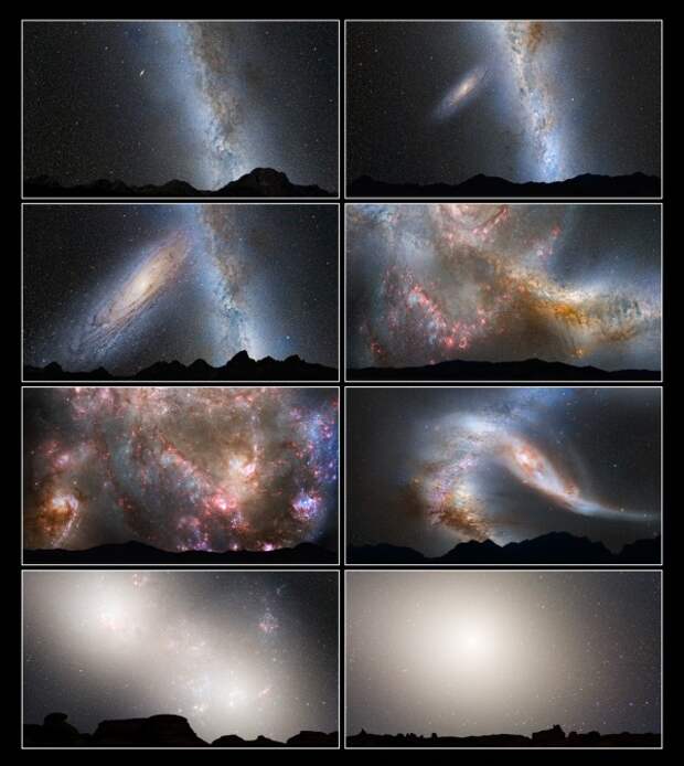 Столкновение Млечного Пути и Галактики Андромеды космос, млечный путь, Андромеда, видео, длиннопост, гифка