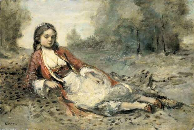Коро, Жан Батист Камиль (Corot, Camille) - Алжирка (Algerienne), 1871-1873. Коро, Жан Батист Камиль (Corot, Camille) - Алжирка (Algerienne), 1871-1873.