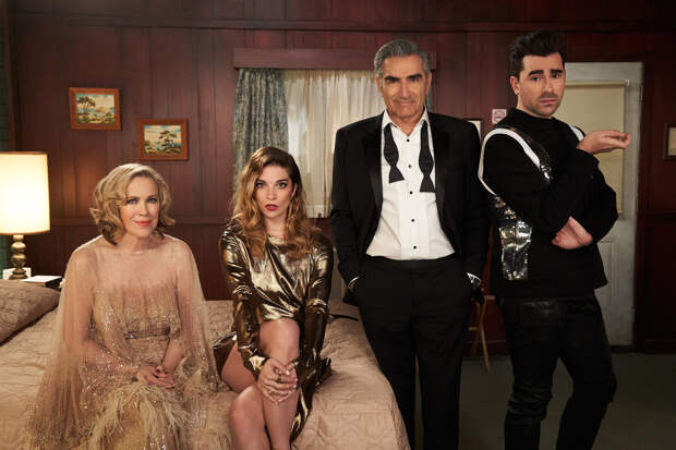 Catherine O'Hara, Annie Murphy, Eugene Levy, Dan Levy, Schitt's Creek | Photo Credits: Pop TV