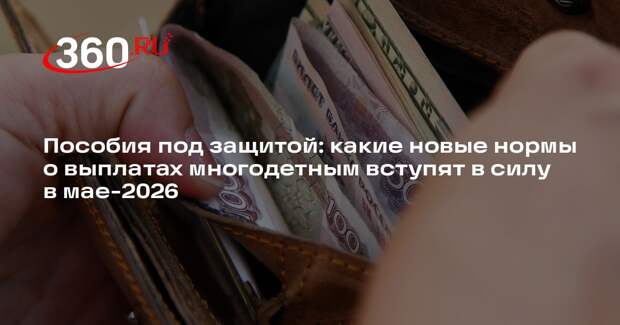 Пособия под защитой: какие новые нормы о выплатах многодетным вступят в силу в мае-2026
