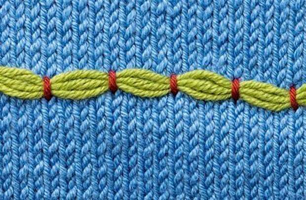 Схемы швов: вышивка полос на трикотаже 2