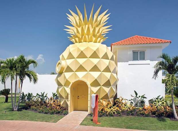Тематический отель в виде дома-ананаса.