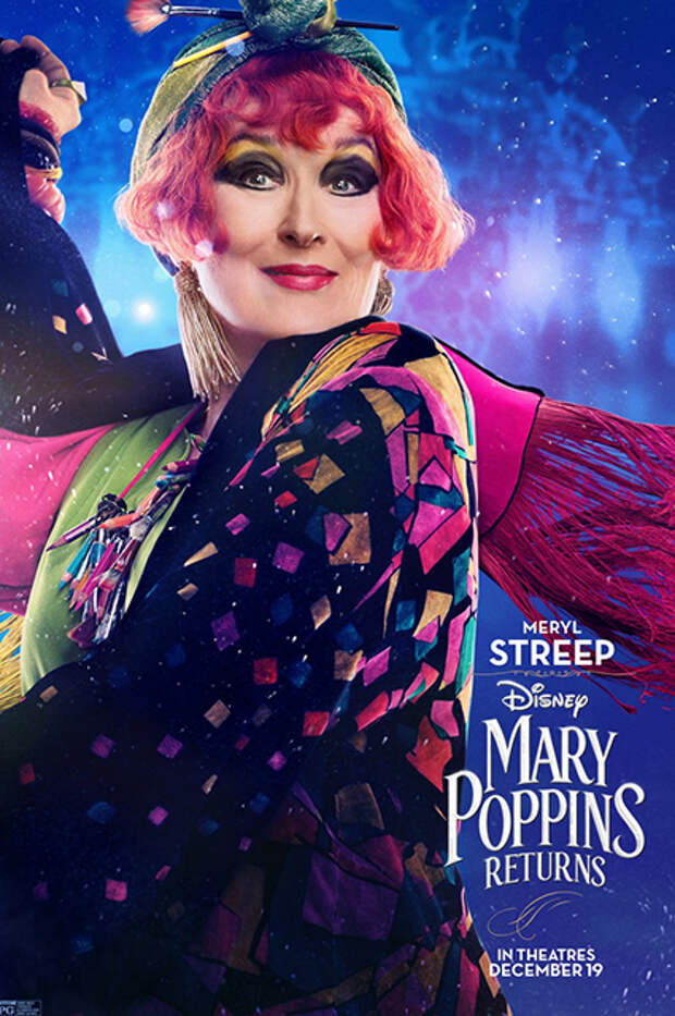 Мэрил Стрип на плакате к фильму "Мэри Поппинс возращается"
