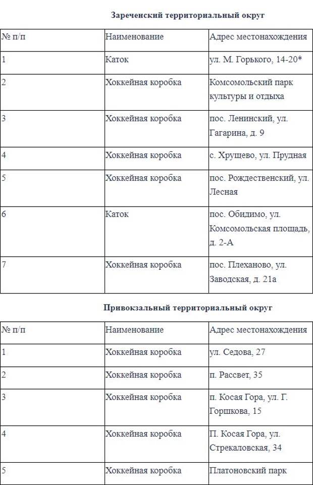 Зимой в Туле откроются 24 катка, хоккейные коробки и ледовые арены