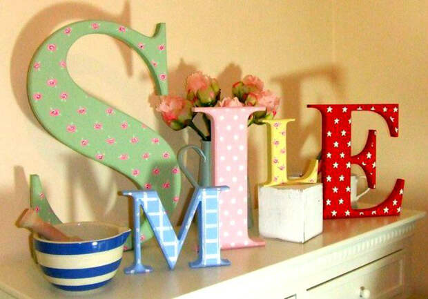Буквы для домашнего декора. | Фото: Pinterest.