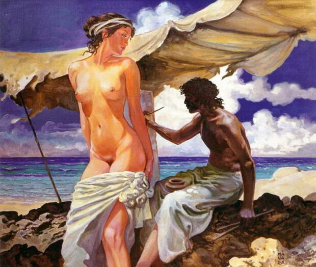 Художники и их музы: картины Milo Manara