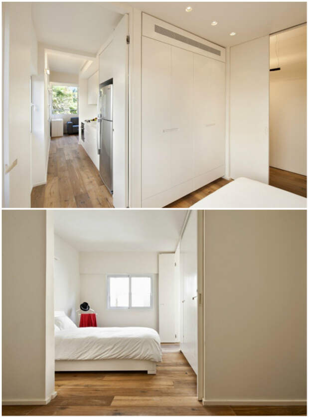 На 40 кв. удалось создать полноценную 4-х комнатную квартиру (Израиль). | Фото: arthitectural.com.