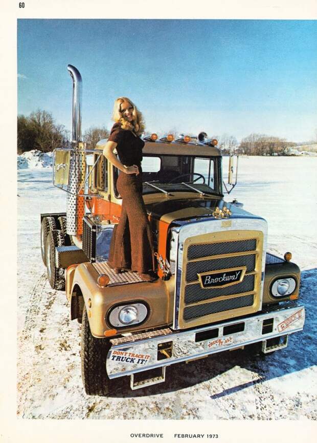 Американские грузовики 1970-х годов из журнала Overdrive Magazine авто, грузовик, дальнобойщик, дальнобойщики, девушки, журнал, ретро фото, тягач
