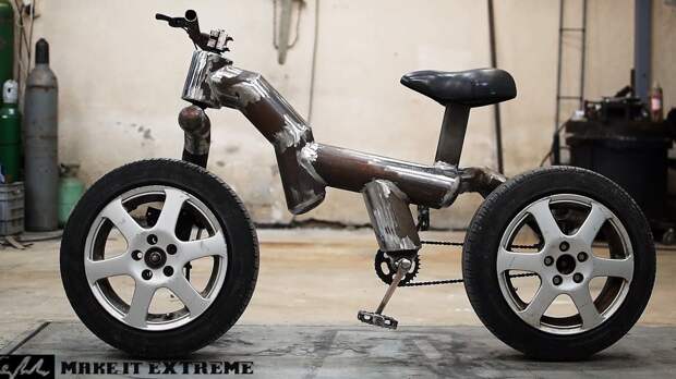 Fat bike with car wheels