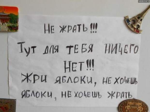 Смешные записки на холодильниках
