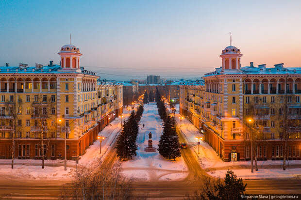 Новокузнецк, зима, архитектура