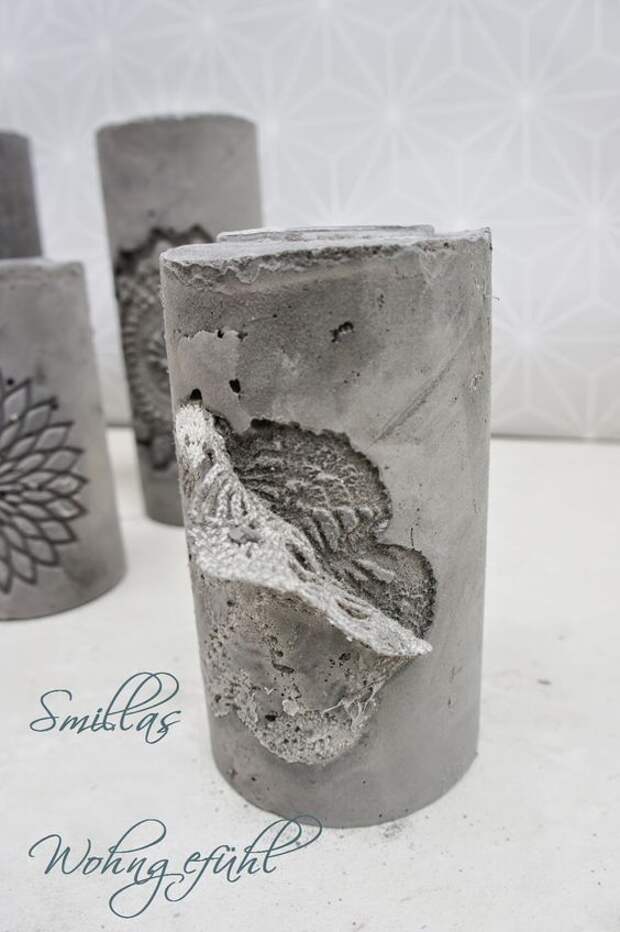 Smillas Wohngefьhl: DIY: concrete candle holder / Kerzenstдnder aus Zement: 